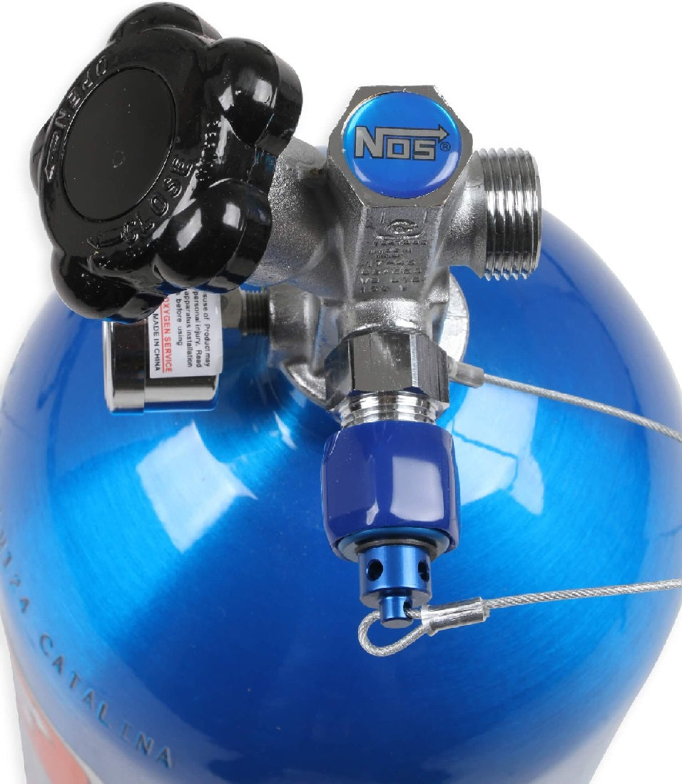 Cold Fusion 15lb Nitrous Oxide Bottle – High Flow Valve, Gauge & 8an Blow Off Fitting
